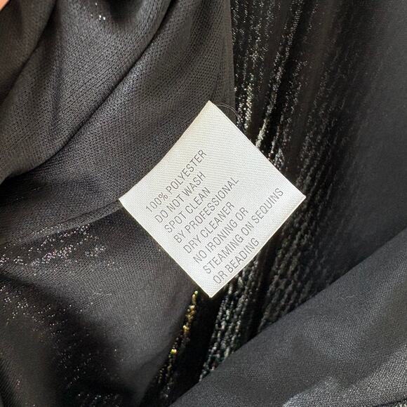 Ieena Mac Duggal Dress 26447 Shimmer Black Gold Sleeveless Cocktail Midi Dress 4 - Picture 9 of 9